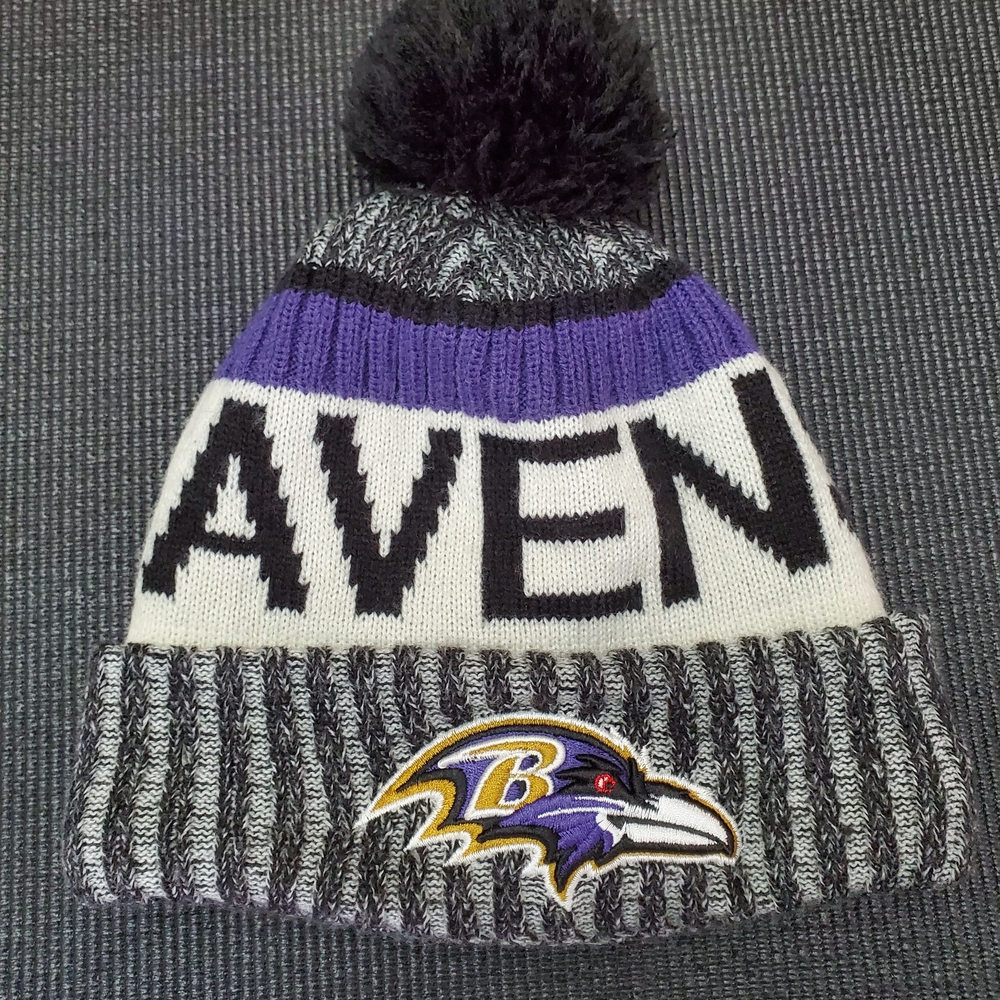 New Era Black and Purple Ravens Knit Hat